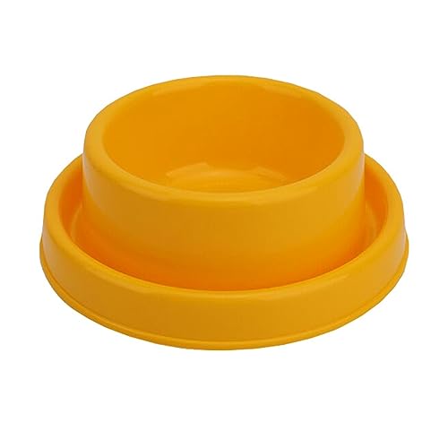 Ants Away Dog Bowl Cat Puppy Food Bowls Round No Spill Yellow M | Ant proof, safe food-grade plastic, anti-slide bottom, ant-block moat barrier, standard feeding size for small to medium dogs - color: Yellow, size: Medium