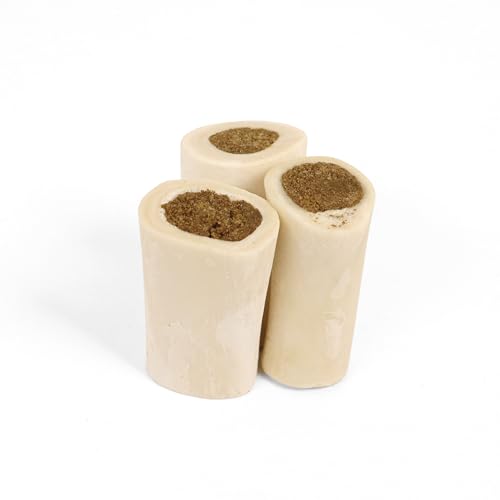 Cadet Stuffed Shin Bone, Long-Lasting Dog Chew Bones for Aggressive Chewers, High Protein Filled Bone Dental Chew for Dogs, Peanut Butter Flavor Filling, 3-4" for Small Dogs, 3 Pack - size: 3 Count (Pack of 1)