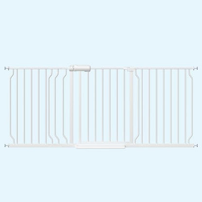 WAOWAO Baby Gate 158-181cm(62-71인치) 엑스트라 와이드 압력 장착 워크 스루 스윙 자동 닫힘 안전 화이트 메탈 유아 어린이 개 애완동물 강아지 계단, 출입구, 주방용 - color: 화이트., size: 62.2-70.6"/158-179.32cm