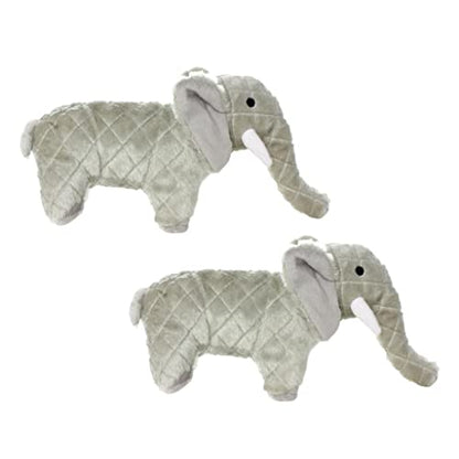 MIGHTY Tuffy 2 Pack Elephant Dog Toys | Ultra Durable Plush Toy with Multiple Layers & Reinforced Seams , Washable and Floats , Mighty® Construction - color: 2PK Grey Elephant