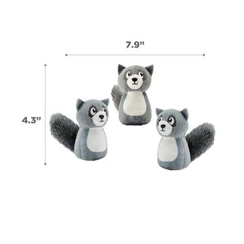 Outward Hound Squeakin' Raccoon Hide A Puzzle Plush Replacement Dog Toys - 3 Pack - color: Raccoons (3-pack)