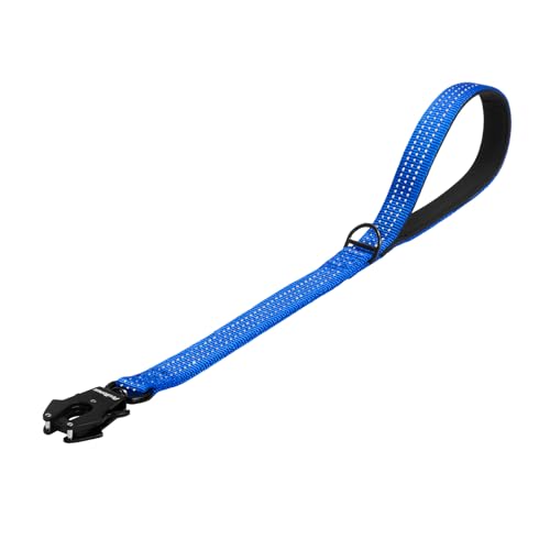 PetBonus Heavy Duty Short Dog Leash, 24 Inch Nylon Traffic Leash with Quick Release Clip, Comfortable Padded Handle, Reflective Training Lead for Medium Large Dogs (Dark Blue, 24") - color: Dark Blue, size: 24 Inch
