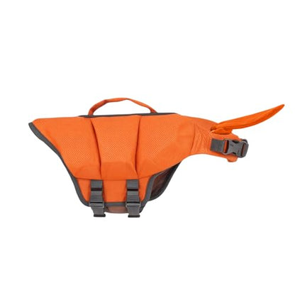 Dog Doggy Life Jacket Life Vest Saver Preserver Reflective Nylon Neoprene Quick Release Adjustable Bandana (Orange#XL) - color: Orange#XL