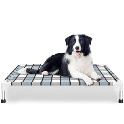 Caghash Elevated Outdoor Raised Dog Bed Outdoor Dogs Bed Lifted Pet Bed Dog Cot for Medium Pet Taste Life, Start with A Pet Bed 34'' x 26'' x 6.5'' - size: Standard - Medium