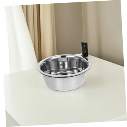 Toyvian 2sets Wall Mounted Elevated Dog Bowl Stainless Steel Feeding Station for Dogs Space-Saving Design Easy to Clean for Crates and Cages