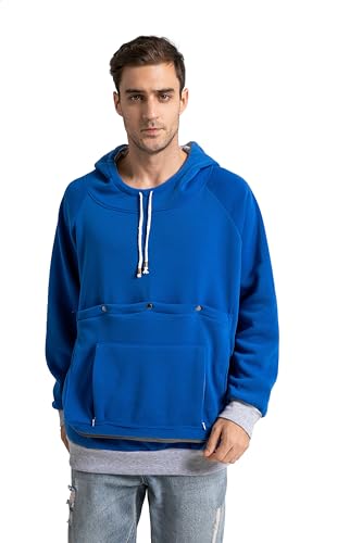 Pet Cat Dog Pouch Hoodie Small Animal Carrier – Kitten Puppy Pouch Sweatshirt Holder Fleece Unisex Hoodies Dazzling Blue - color: Dazzling Blue, size: Medium