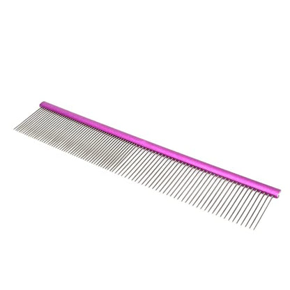 Greyhound Comb For Dogs, Metal Dog Comb Dog Combs with Rounded Ends Dog Comb Cat Comb For Removing and Knots Grooming Tool For Long Short Haired Dog (Purple 19cm/7.5in) - size: Purple 19cm/7.5in