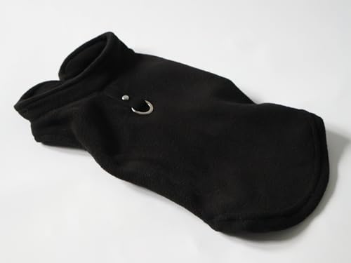JACKO & CO - Fleece Vest Dog Sweater with Leash Ring - Soft, Warm & Lightweight Pullover Coat for Small & Medium Dogs, Puppies & Cats - Cozy Fall/Winter/Spring Pet Jacket (Black, Small 4-6lbs) - color: Black, size: S (4-6lbs)