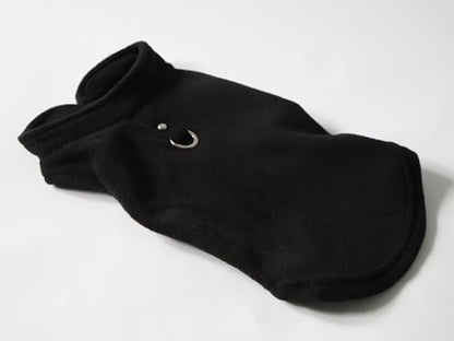 JACKO & CO - Fleece Vest Dog Sweater with Leash Ring - Soft, Warm & Lightweight Pullover Coat for Small & Medium Dogs, Puppies & Cats - Cozy Fall/Winter/Spring Pet Jacket (Black, Small 4-6lbs) - color: Black, size: S (4-6lbs)