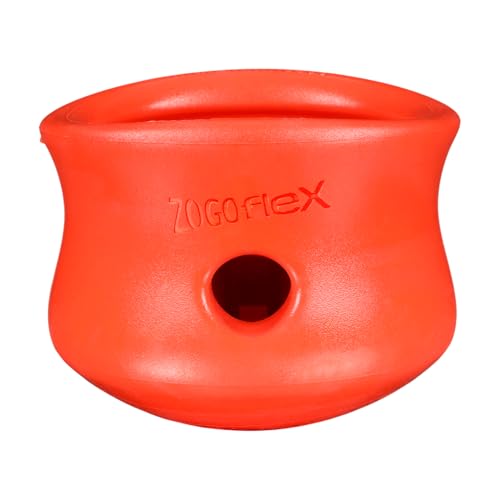 WEST PAW Zogoflex Toppl Interactive Treat Dispensing Puzzle Dog Toy for Mental Stimulation & Enrichment-Holds Kibble & Treats-Lickable, Freezable & Dishwasher Safe-Made in USA-Large-Cardinal Red - color: Cardinal, size: Large