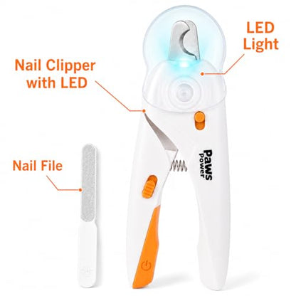 Cat Nail Clipper & Small Dog Nail Clippers with LED Light - Illuminates Nails & Bloodline for Safe, Easy Trimming - Extra Sharp, Avoid Over-Cutting - Essential Cat Supplies, White - color: White
