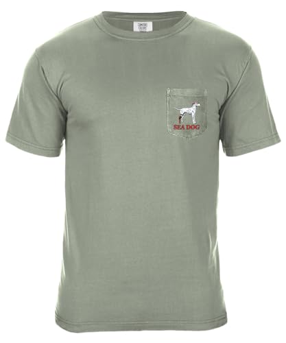 SEA DOG Classic Original Pocket Print Graphic T-Shirt, 100% Ringspun Cotton, Relaxed Fit, Printed in USA - color: Bay Green, size: 3X-Large