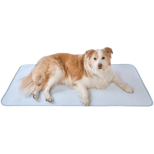 petfelix FrostEase Dog Cooling Mat, Cooling Dog Bed and Cooling Pad for Dog with Qmax 0.4 Yarn, Breathable 3D Airflow Layers, Machine Washable Non Slip Base for Pets, Blue, L, 36"*24" - size: L-36"*24"