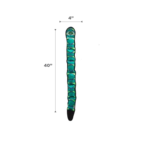 Outward Hound Durablez Snake – Squeaky Plush Dog Toy, No Stuffing for Less Mess, Interactive & Tough, 6 Jumbo Squeakers, Puppies & Dogs, X-Large, 40" - color: Blue Snake, size: X-Large (Pack of 1)