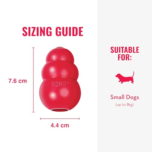 KONG Classic Stuffable Dog Toy - Fetch & Chew Toy for Dogs - Treat-Filling Capabilities & Erratic Bounce for Extended Play Time - Durable Natural Rubber Material - for Small Dogs (Pack of 2) - size: Small(2-Pack)