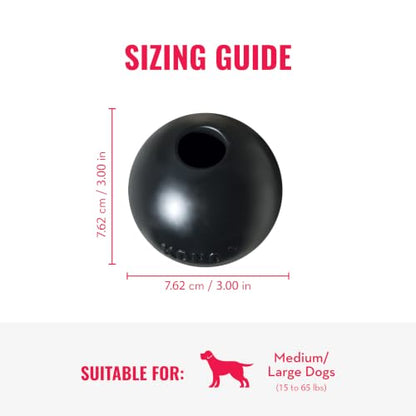 KONG Extreme Ball with Hole - Fetch Toy - Durable Dog Toy for Training, Interactive Playtime & More - Natural Extreme Rubber Ball - Black - for Medium/Large Dogs - size: Medium