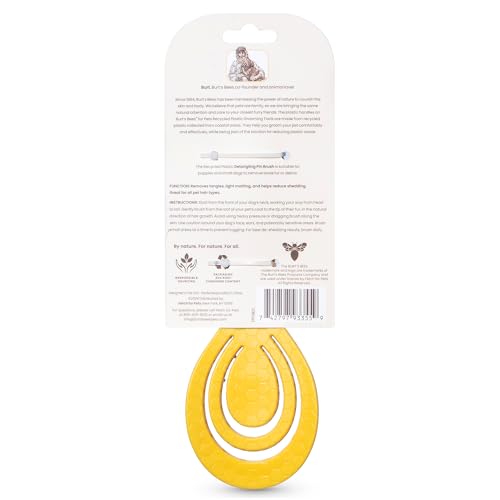 Burt's Bees for Pets Detangling Pin Brush for Puppies and Small Dogs | Handle Made from Recycled Plastics Collected from Coastal Communities | Dog Brush Removes Tangles and Loosens Light Matting