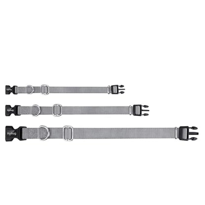 Hyhug Small Dog Collar Quick-Release| Heavy-Duty Nylon Puppy Collar, Adjustable & Durable Pet Supplies for Boy & Girl Dogs (Small, Sleet Gray) - color: Sleet Gray, size: Small