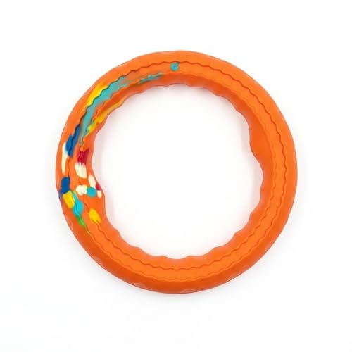 Premium EVA Foam Dog Ring Toy - Non-Toxic, Soft & Lightweight Flying Disc for Indoor & Outdoor Play, Gentle on Teeth & Gums, High-Visibility Floating Water Toy for Dog Training & Exercise (Orange) - color: Orange