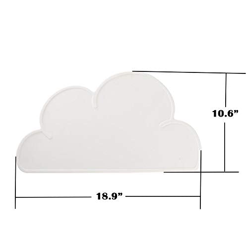 Love Dream Silicone Pet Feeding Food Mat with Raised Edge, Anti-Slip Waterproof Pet Bowl Mat Placemat for Dog and Cat (White) - color: White