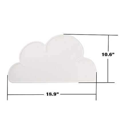 Love Dream Silicone Pet Feeding Food Mat with Raised Edge, Anti-Slip Waterproof Pet Bowl Mat Placemat for Dog and Cat (White) - color: White