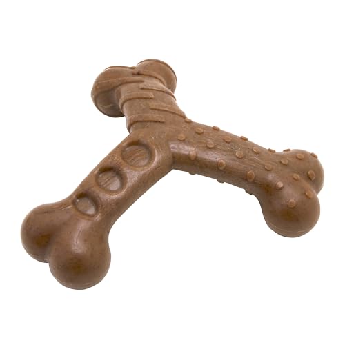Chew King by Mammoth Dog Bacon Lovin’ Wishbone, Nylon Bones, Textured Bacon Flavored Chew Toy, for All Breed Sizes - size: Medium, style: Wishbone (1 Pack)