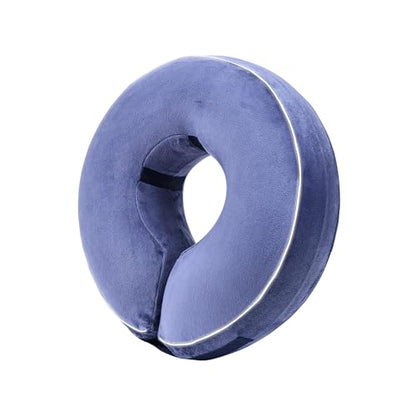 Inflatable Reflective Dog Cone Collar Alternative After Surgery,Doggie Recovery Dount Neck Ecollar,Adjustable Soft Dog Cone Collar for Small Medium Large Dogs (Blue, M) - color: Blue, size: Medium（10.5"-13"）