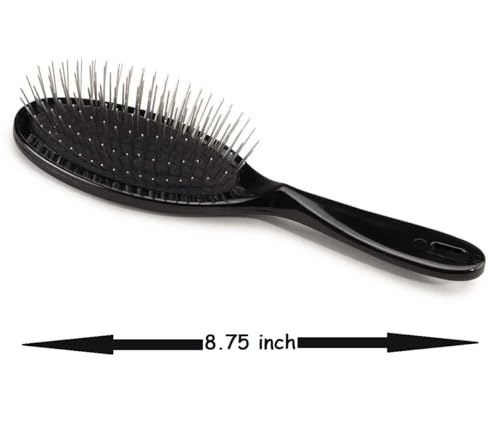 Dog and Cat Professional Oval Grooming Pin Brushes Choose Size Style and Type All Have Ergonomic Handles (8.75" Black Molded) - size: 8.75" Black Molded