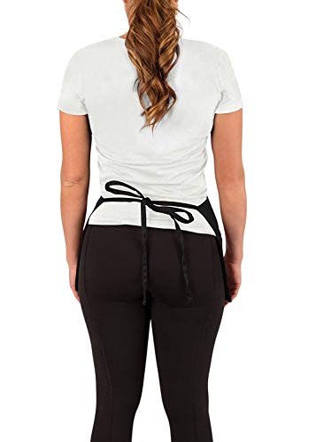 KNG Waitress Apron with 3 Pockets – 11 inch Waist Apron - color: Black, size: 1 Pack