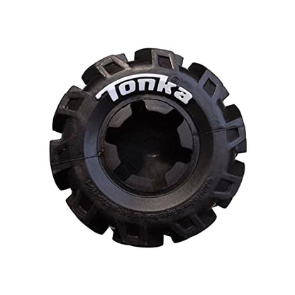 Tonka Axle Tread Dog Toy with Interactive Feeder, Lightweight, Durable and Water Resistant, 7 Inches, for Medium/Large Breeds, Single Unit, Yellow/Black - size: 7 inch Axle Tread