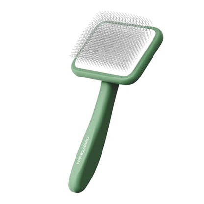 Dog Brushes for Poodle,Doodle,Bernedoodle,Chow Chow Best Slicker Brush for Thick Long Curly Hair Deshedding,Detangles,Fluffy,Grooming,Remove Loose Hair Long Pin Slicker Brush.Wood body(Large) - color: Green