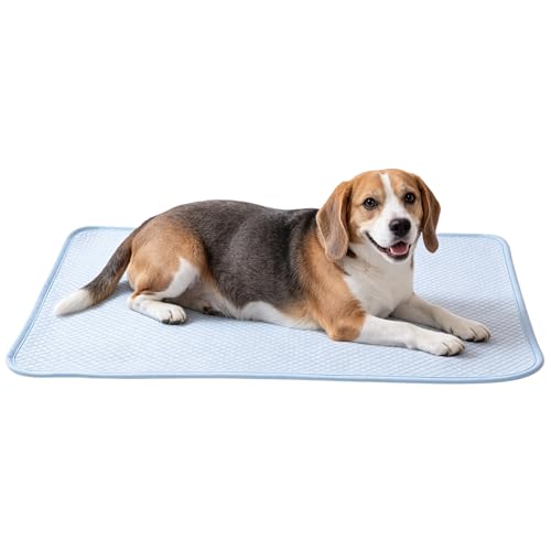petfelix FrostEase Dog Cooling Mat, Cooling Dog Bed and Cooling Pad for Dog and Cat with Qmax 0.4 Yarn, Breathable 3D Airflow Layers, Machine Washable Non Slip Base for Pets, Blue, M, 28"*20" - size: M-28"*20"