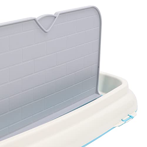 RiToEasysports Dog Potty Tray Indoor Toilet for Small to Medium Dogs Made of Plastic with Wall Cover Easy Clean 66 X 46.5 X 27.5cm (Blue)