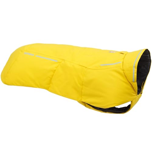 Ruffwear, Vert Dog Winter Jacket, Insulated Waterproof Dog Coat with Harness Leash Portal, Breathable Design with Leg Loops, Windproof Extended Coverage, Reflective Trim, Mineral Yellow, Large - color: Mineral Yellow, size: Large