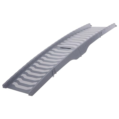 TRIXIE 59-in Pet Ramp for Small to Medium Dogs up to 55 lbs, Foldable and Lightweight Easy to Store | Folding Dog Ramp with High Traction Surface, Ideal for Cars and SUVs, Foldable, Easy to Store and Clean - color: Gray