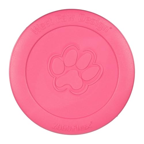 WEST PAW Zogoflex Zisc Dog Flying Disc, High Flying Aerodynamic Disc for Dogs Puppy – Lightweight, Floatable Disc for Fetch, Tug of War, Catch, Play – Doubles as Food/Water Bowl, Large 8.5", Geranium - color: Geranium, size: Large
