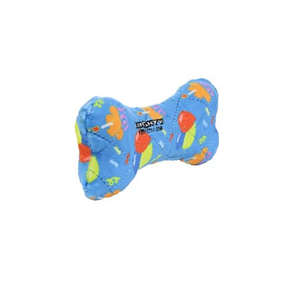MIGHTY Tuffy 2 Pack Bone Dog Toy: Ultra Durable Plush Toy with Multiple Layers & Reinforced Seams, Washable and Floats, Vinyl Bone & Fleece - color: 2PK Blue Medium Birthday Celebration Bone