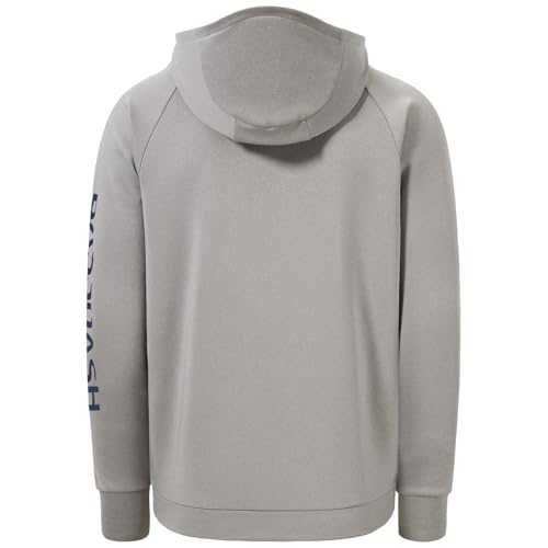 BASSDASH Men’s Fishing Fleece Hoodie with Neck Gaiter Water Resistant Performance Hunting Sweatshirt FS18M - color: Light Heather Grey, size: 4X-Large