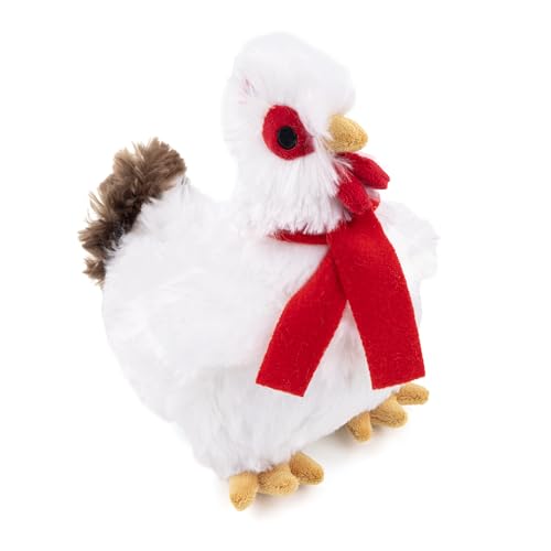 Fuzzl Plush Super Soft Cheeky Chicken - Snow White Dog Toy & Comforter – Cuddly Plush with Squeaker, Gentle Dog Toy for Puppies & Small to Medium Dogs - style: Snow White Hen