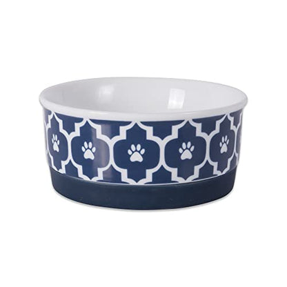 Bone Dry Lattice Collection Pet Bowl & Canister, Small Set, 4.25x2", Nautical Blue, 2 Count - color: Nautical Blue, size: Small Set, 4.25x2"