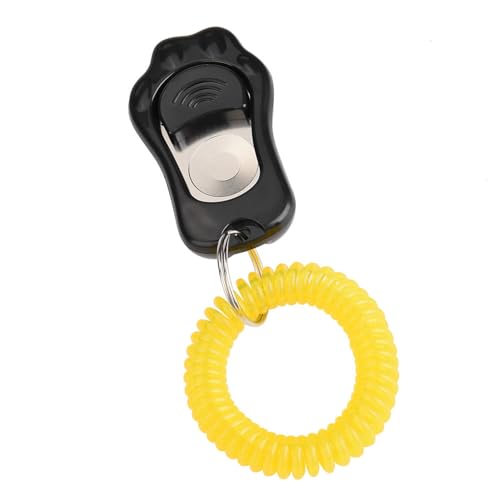 Zerodis titleAdjustable 3 Gears Pet Dog Training Clicker Claw Shaped with Wrist Strap for Cats Birds (Black) - color: Black