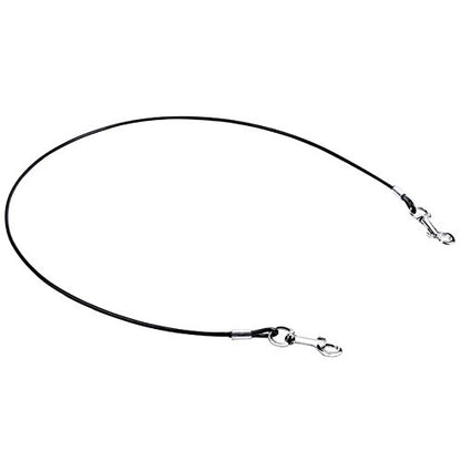 Mogoko Pet Dog Car Seat Belt Restraint, Coated Stainless Steel Chew Proof Dog Vehicle Safety Tether Cable, Double Clip No-Chew Pet Car Leash Lead-40 Inch - color: Black, size: 40 inches