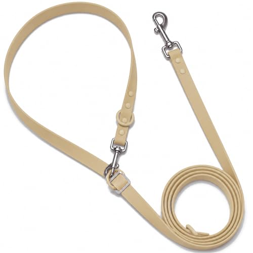 Hands-Free Waterproof Dog Leash, Adjustable Waist & Crossbody Dog Leash for Running, Walking & Hiking (Beige, 7 FT) - color: Beige, size: 7 FT