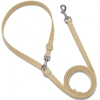 Hands-Free Waterproof Dog Leash, Adjustable Waist & Crossbody Dog Leash for Running, Walking & Hiking (Beige, 7 FT) - color: Beige, size: 7 FT