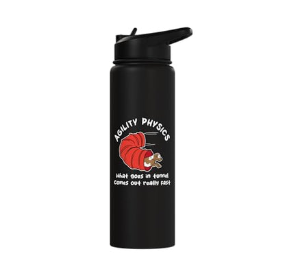 Dog Agility Design For Dog Handler - What Goes In Tunnel Stainless Steel Insulated Water Bottle - color: Black