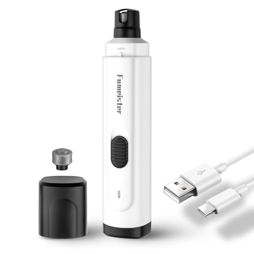 Pet Nail Grinder for Dogs - Quiet 2-Speed Type-C Rechargeable Dog Nail Trimmer, Low Noise Paw Grooming for Dogs & Cats (White) - color: White