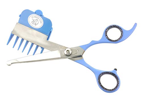 SCAREDY CUT Silent Pet Grooming Kit for Dogs, Cats and All Pet Grooming - A Quiet Alternative to Electric Clippers for Sensitive Pets (Right-Handed Blue) - color: 16pc Right-handed Blue