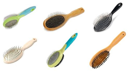 Dog and Cat Professional Oval Grooming Pin Brushes Choose Size Style and Type All Have Ergonomic Handles (9" Dual Side Soft Pin) - size: 9" Dual Side Soft Pin