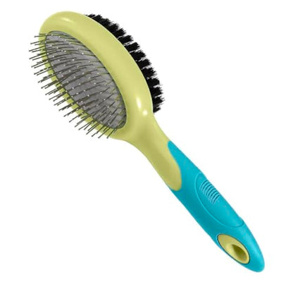 Dog and Cat Professional Oval Grooming Pin Brushes Choose Size Style and Type All Have Ergonomic Handles (9" Dual Side Firm Pin) - size: 9" Dual Side Firm Pin