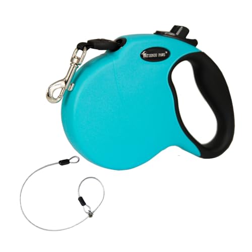 13FT Retractable Dog Leash for Small Dogs up to 22lbs with Chew Proof Steel Wire Extender, Lightweight, Durable & Safe Walking Solution Blue S - color: Blue, size: Small